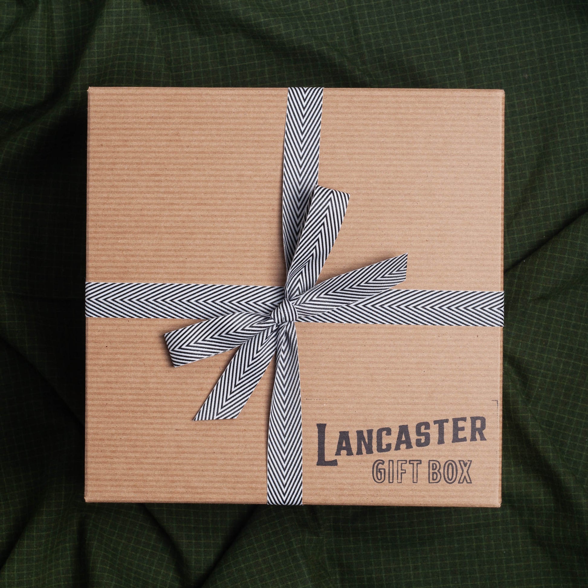 Lancaster Gift Box with black & white bow.